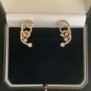 Vintage S A C rhinestone clip on earrings.